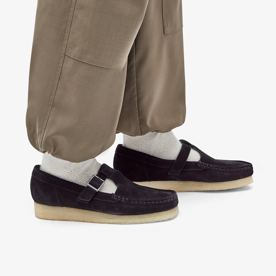 wallabee t-bar - zwart suède